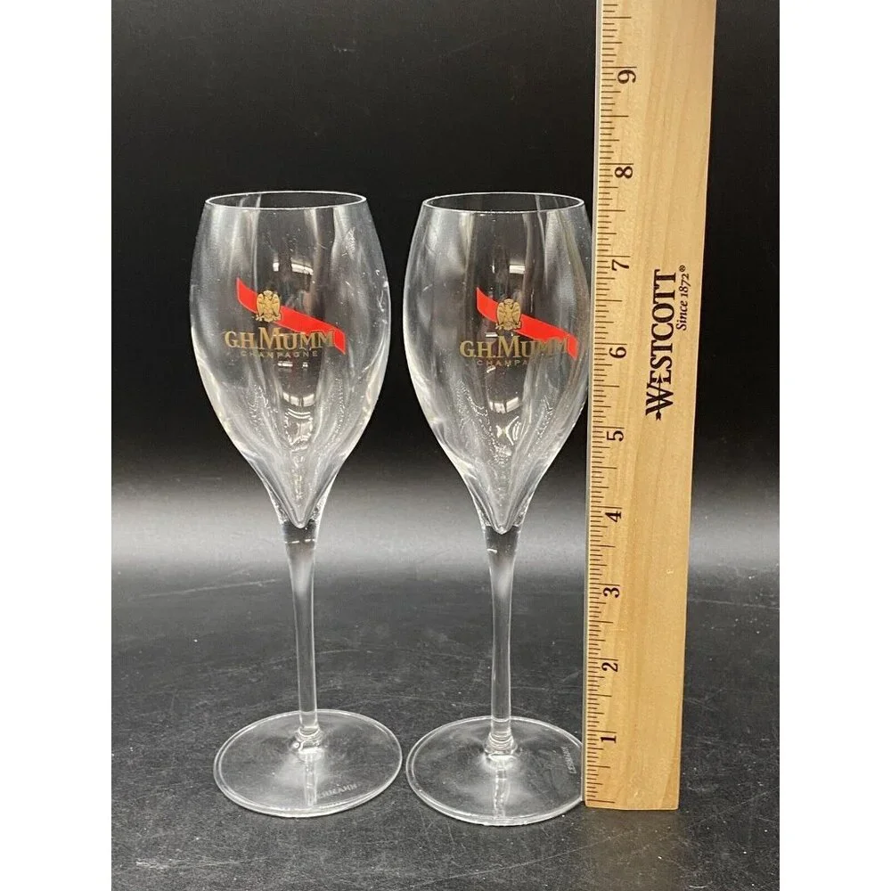 Lehmann G.H. Mumm Champagne Glasses Flutes Lot of 2 Vintage READ